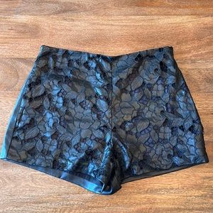 Vegan leather high waisted shorts